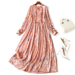 Long Sleeve Silk Dress