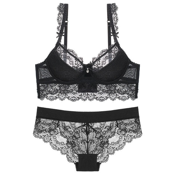 bra and  lace plus size lingerie set