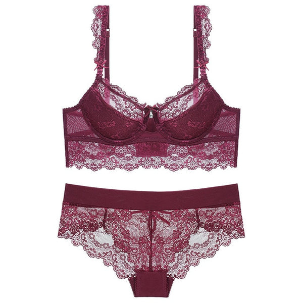 bra and  lace plus size lingerie set