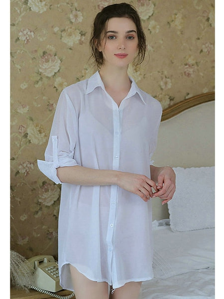 Long Tops Chiffon Blouses