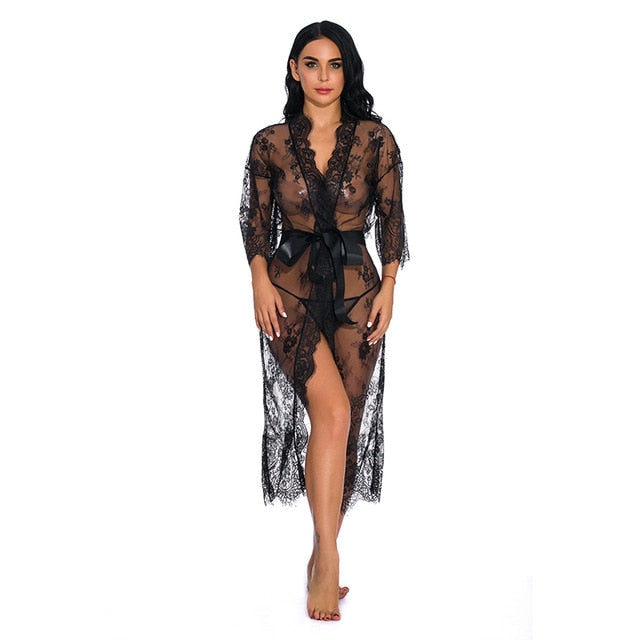 Babydoll Sheer Cover Up Dress with Satin