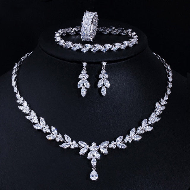 Earrings Ring and Bracelet Wedding Bridal Jewelry Sets