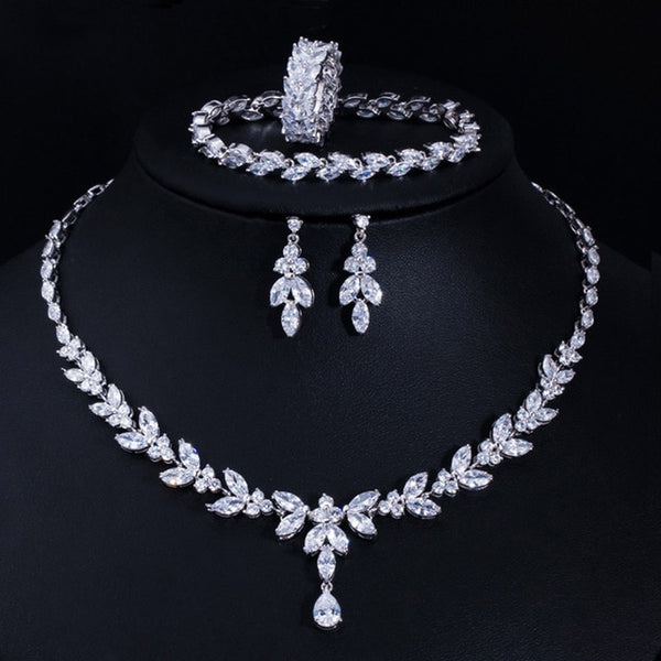 Earrings Ring and Bracelet Wedding Bridal Jewelry Sets