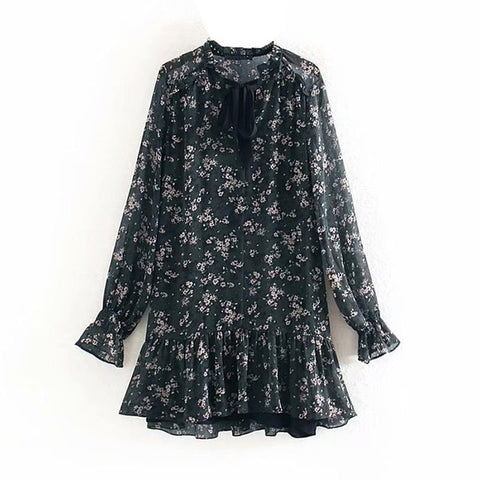 Vintage Long Sleeve Casual Loose Dress