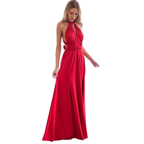 Red Dress Bandage Long Dress