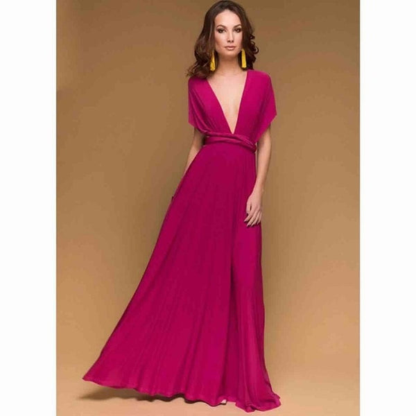 Red Dress Bandage Long Dress