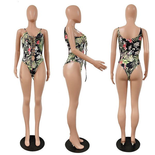 Fashion Print Floral Bikini 2pcs Cardigan Swimsuit Cover Up