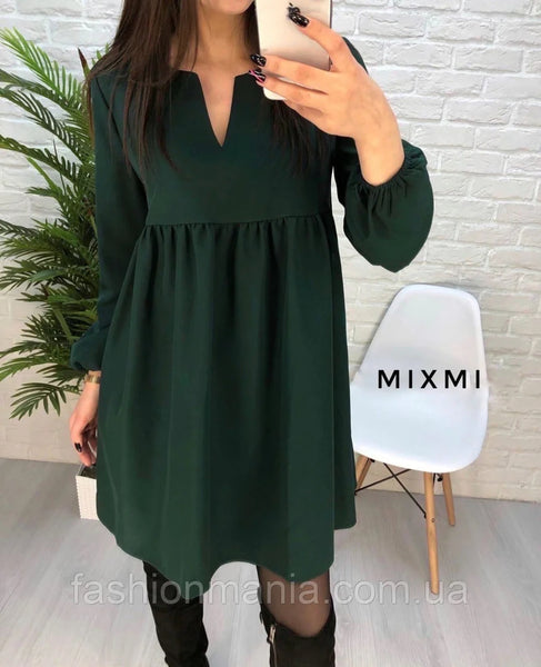 Women Casual  High Waist Mini Dress Long sleeve Sexy V-Neck Solid Color Party Lantern Sleeve Dress 2021 Autumn New Fashion Dress